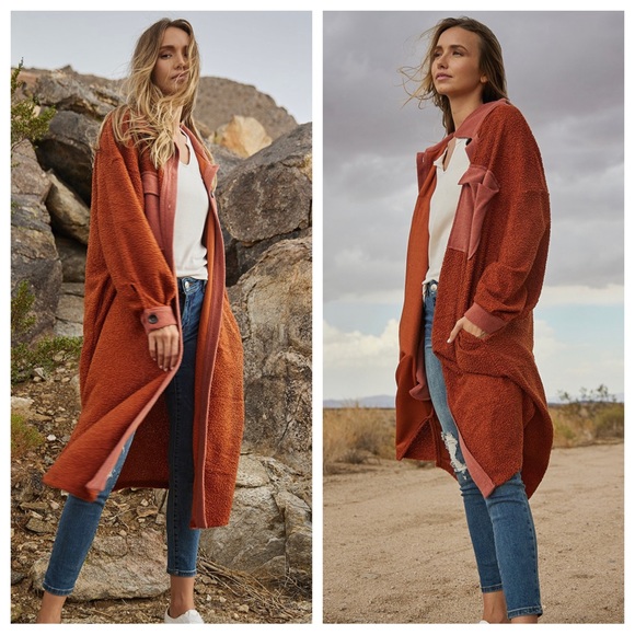 40 Oversized Absolutely Fabulous Contrast
Detailed Fleece Long Coat Jacket - Picture 3 of 4